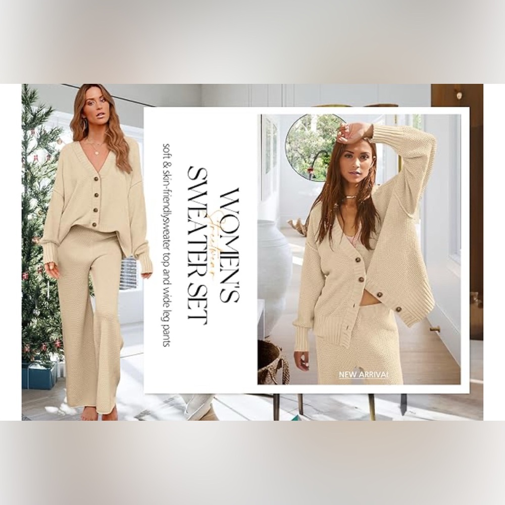 NWOT Stylish Beige Lounge Set